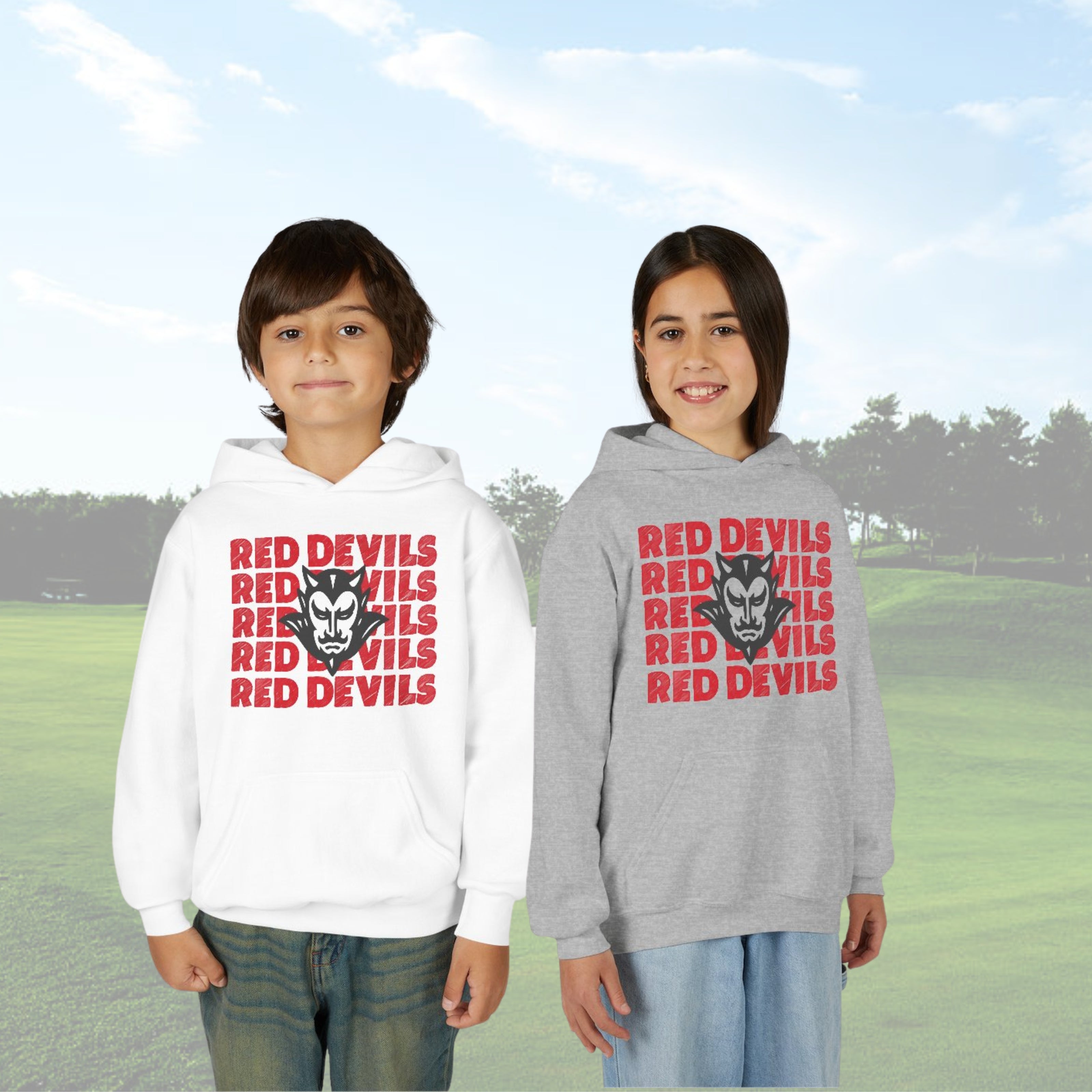 Youth Hooded Sweatshirt Red Devil 5