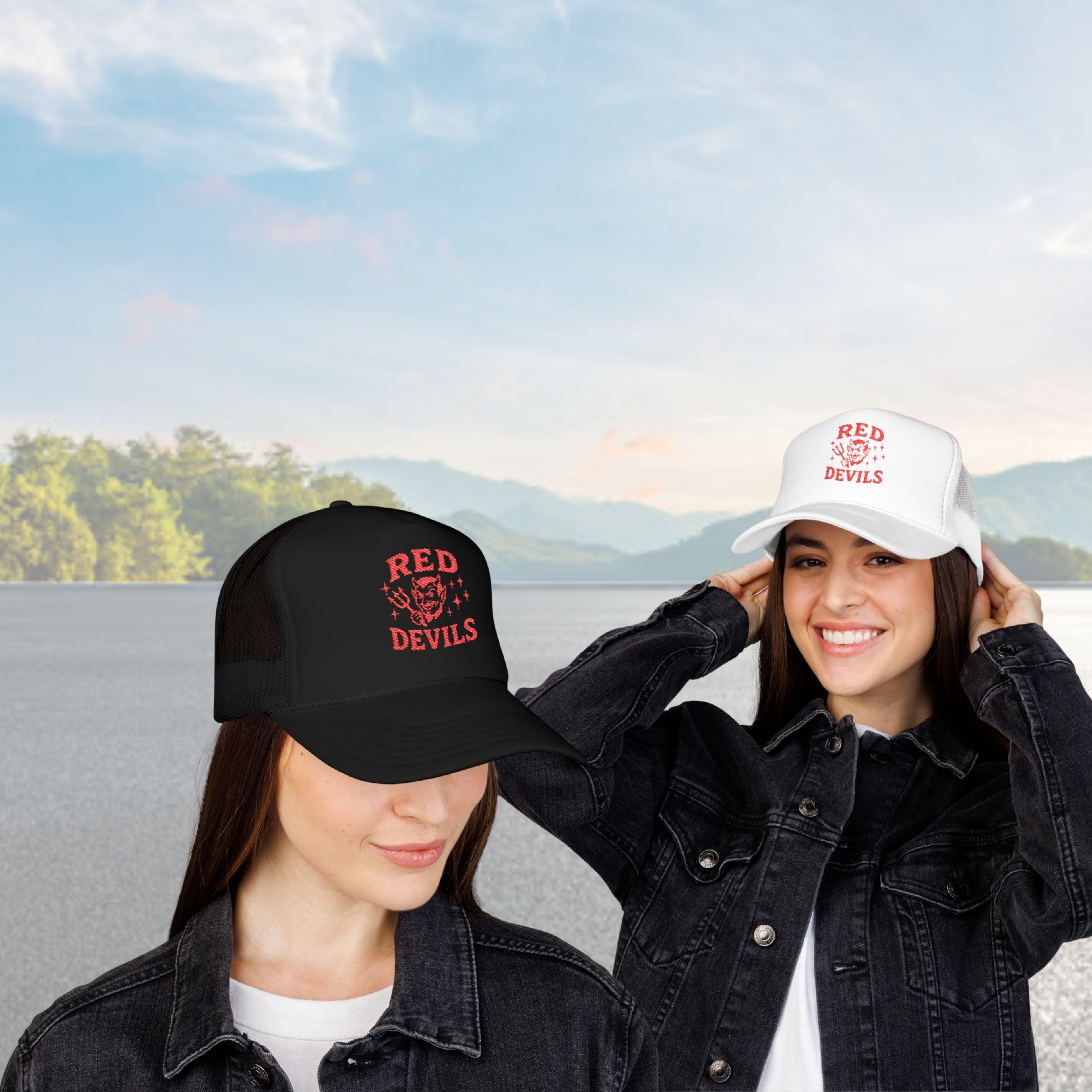 Foam Trucker Hat (Embroidery) Red Devils Red