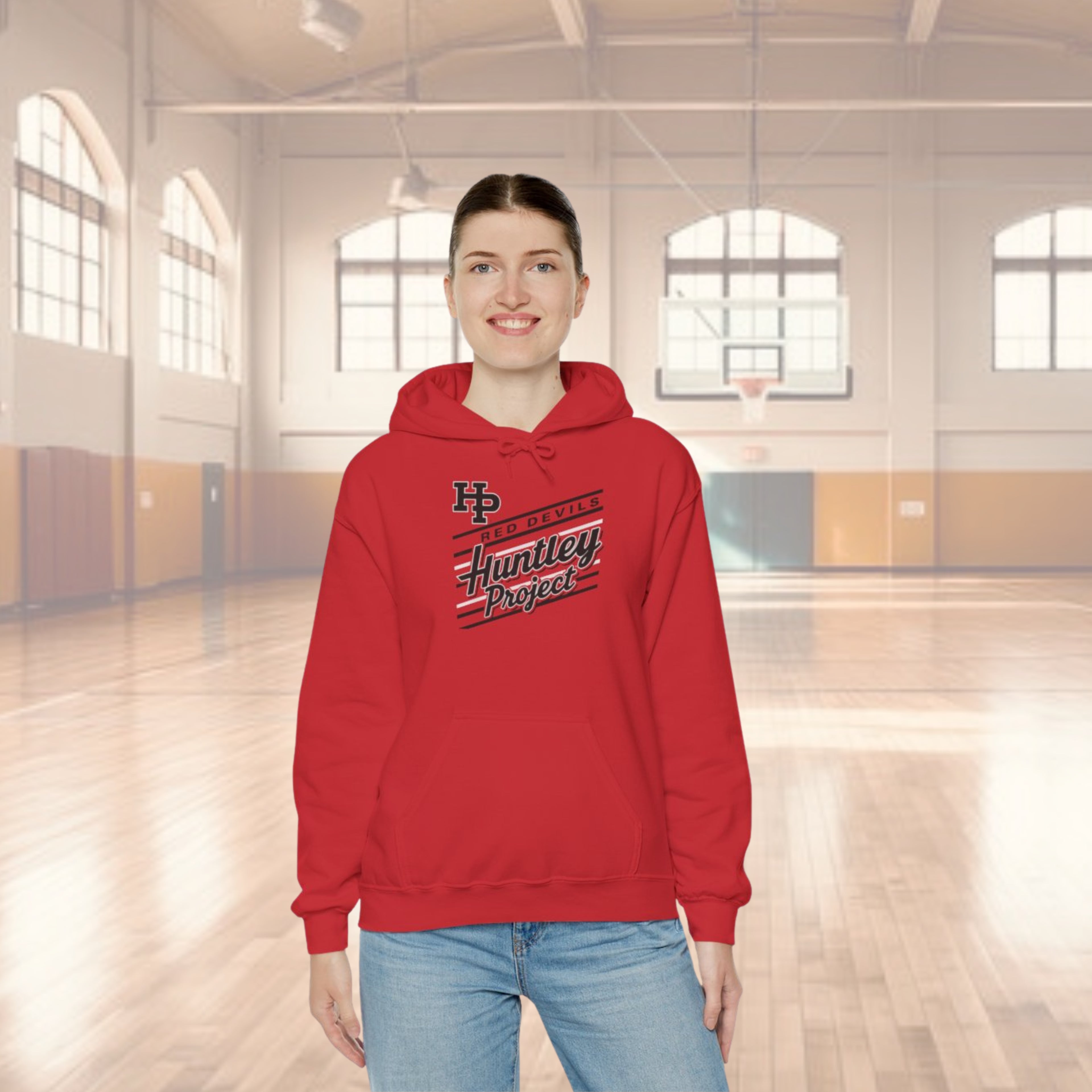 Unisex Hooded Sweatshirt Diagonal Red devil