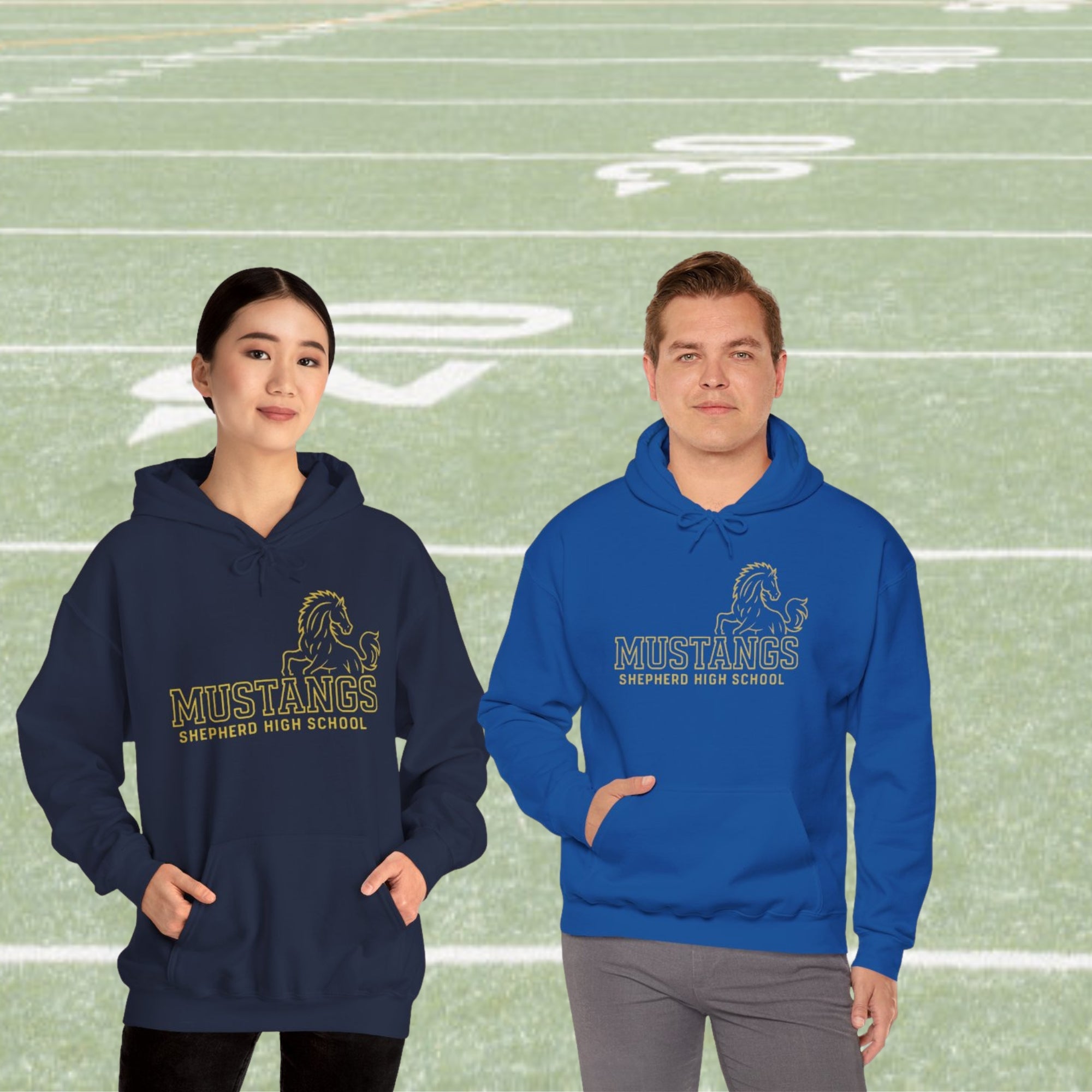 Unisex Hooded Sweatshirt Mustang Bold