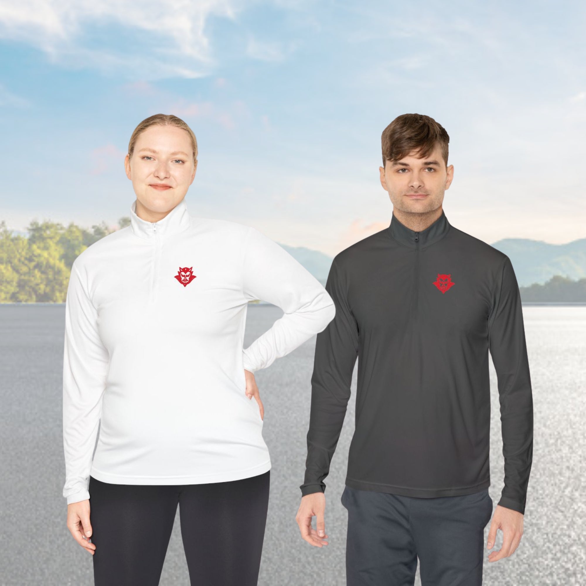 Unisex Quarter-Zip Pullover Red Devil