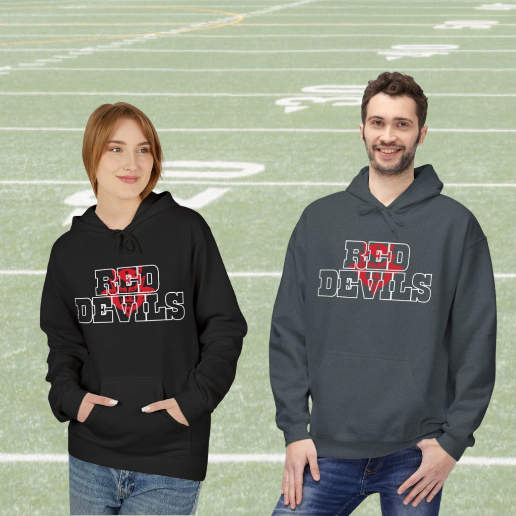Unisex Fleece Hoodie Red Devil Transparent