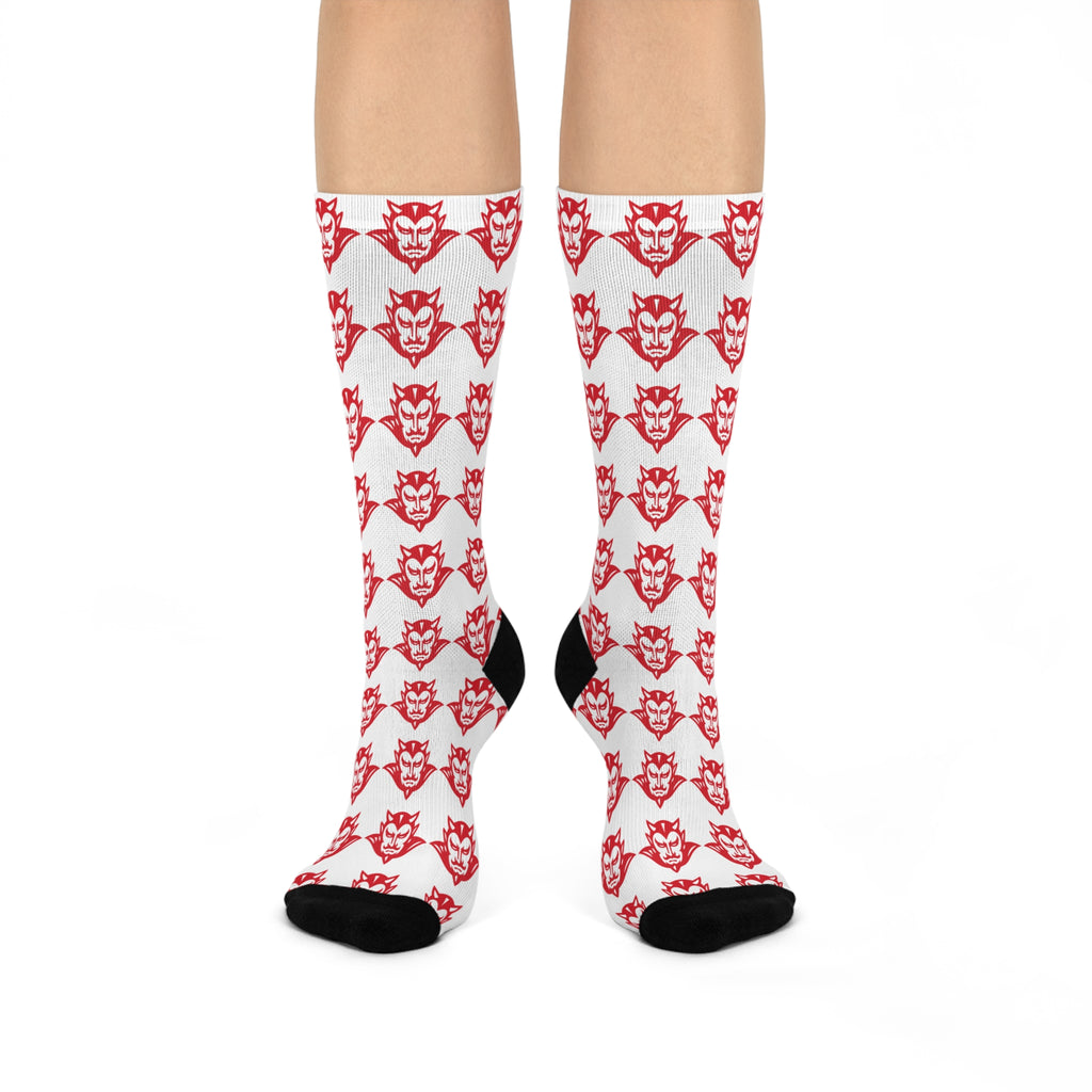 Cushioned Crew Socks-Red Devil